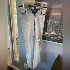 Vtg 90s Indigo Rein Womens Junior Size 5 Cropped Distressed Blue Skinny Jeans